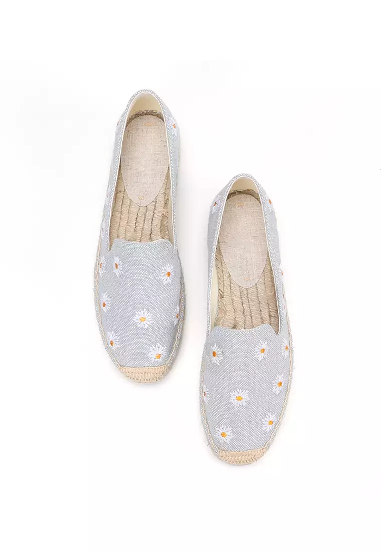 Platform Embroidery Canvas Espadrilles HB011