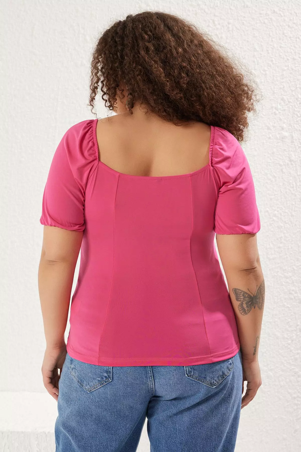 Plus Size Puff Sleeves Blouse