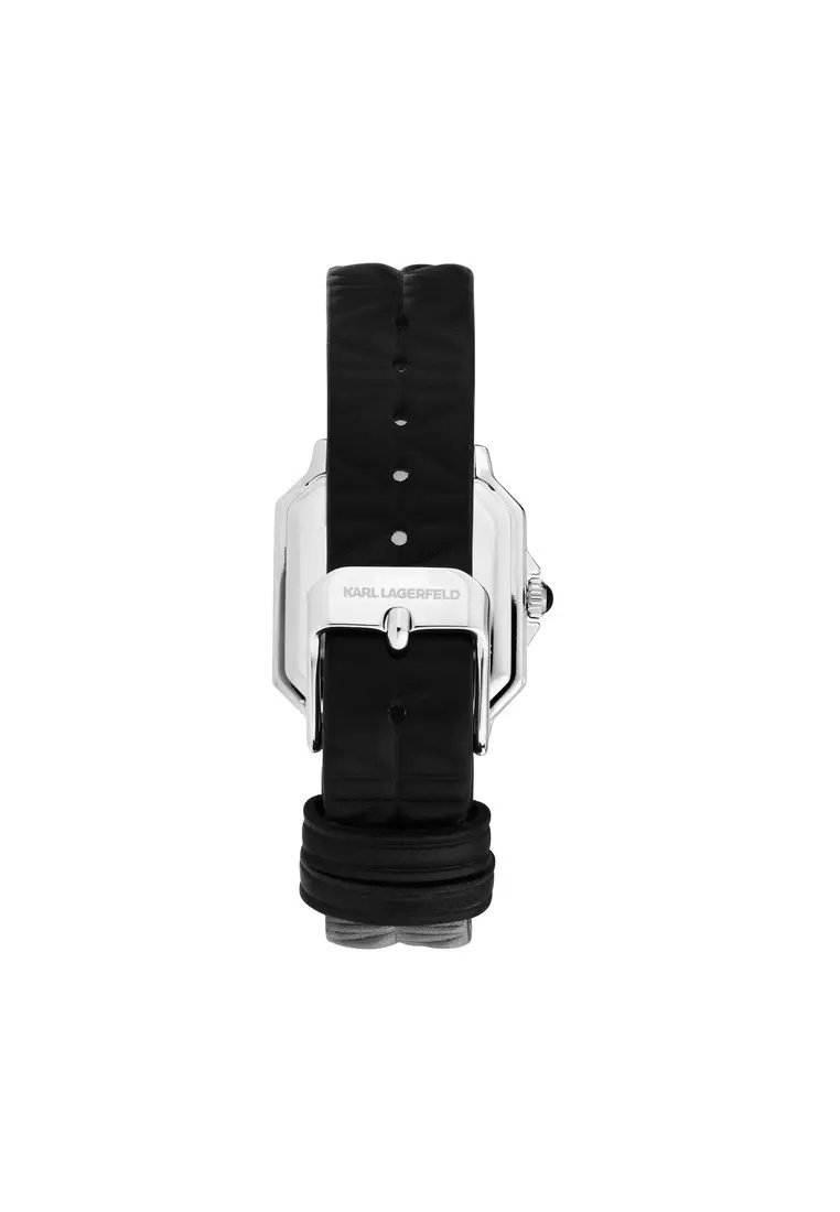 【2 Years Warranty】KARL LAGERFELD 33mm Women's Black Square Quartz Watch R0551102502