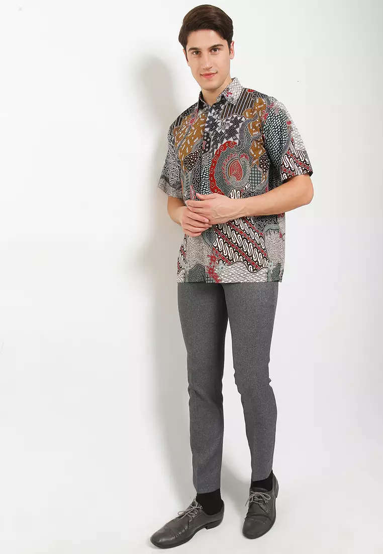 Elmar Kemeja Batik Premium Pria Casual Modern Lengan Pendek