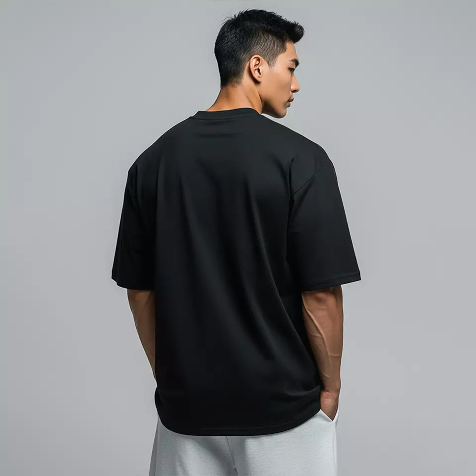 MTX58 Kaos Oversize Gym Tebal 250gsm Hybrid Cotton Polos Hitam Third Day