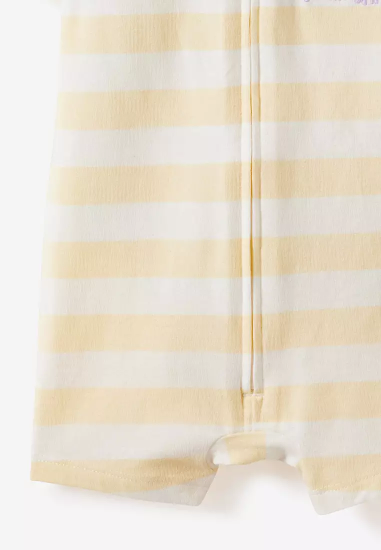 The Short Sleeves Zip Romper