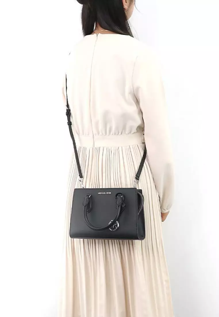 Buy MICHAEL KORS Michael Kors MK SHEILA Small Solid color faux leather  women's Hand crossbody bag 35S3G6HS5L BLACK Online