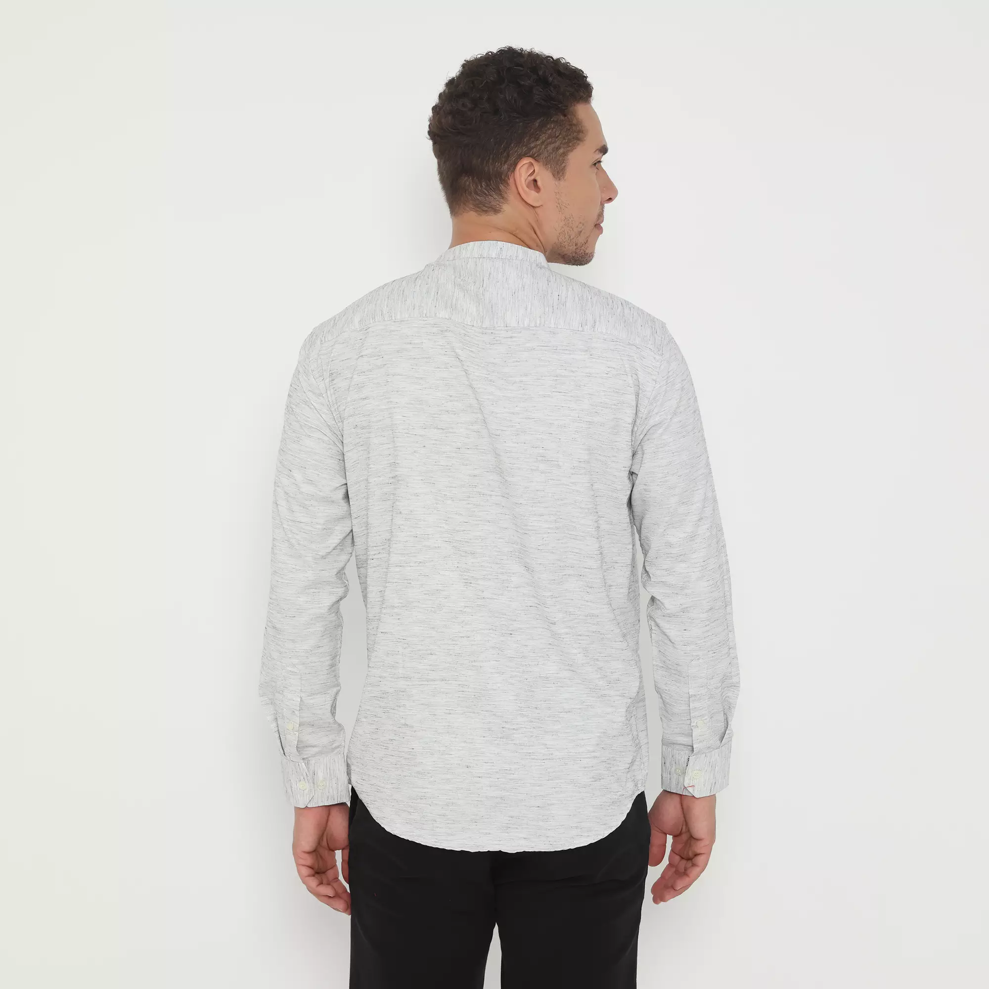 Platini Kemeja Pria Koko Shanghai Lengan Panjang Light Grey 961382.46