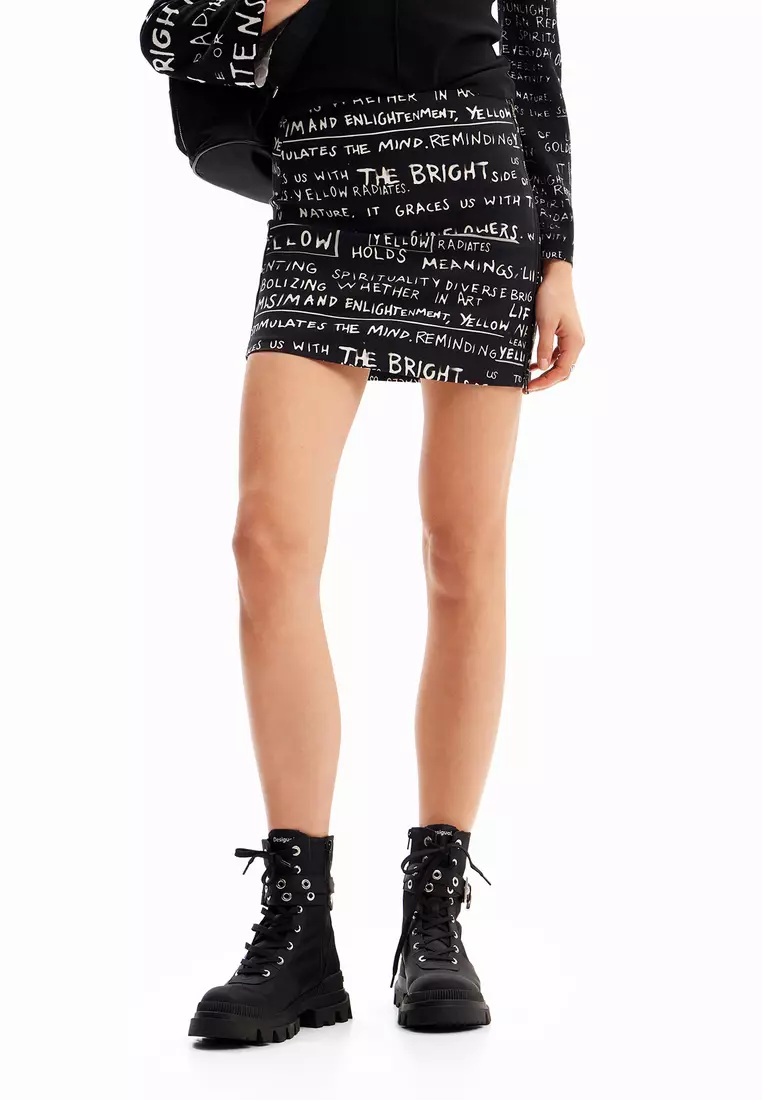 Desigual Woman Phrase print miniskirt.