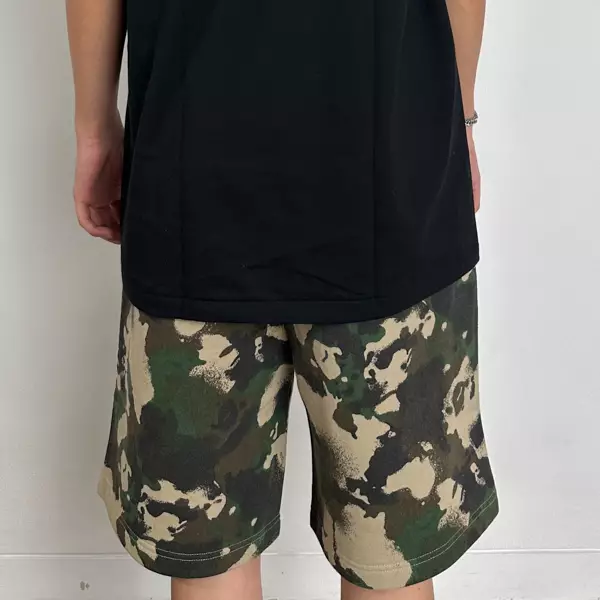 Celana BAPE SHARK TIE DYE CAMO SPRAY DESSERT BEIGE SHORT PANTS 100% ORIGINAL