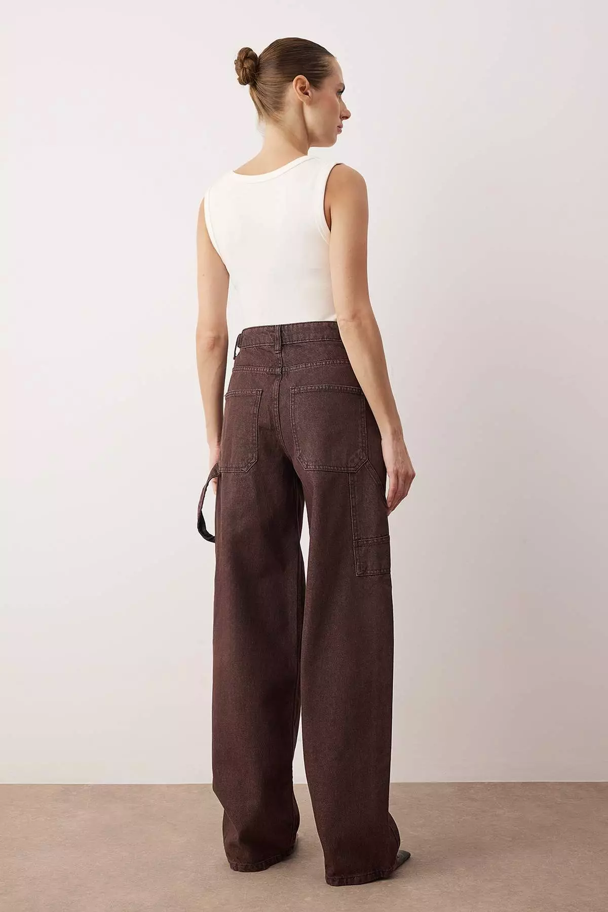 Brown*1 High Waist Loose Fit Baggy Jeans Twoaw24Je38