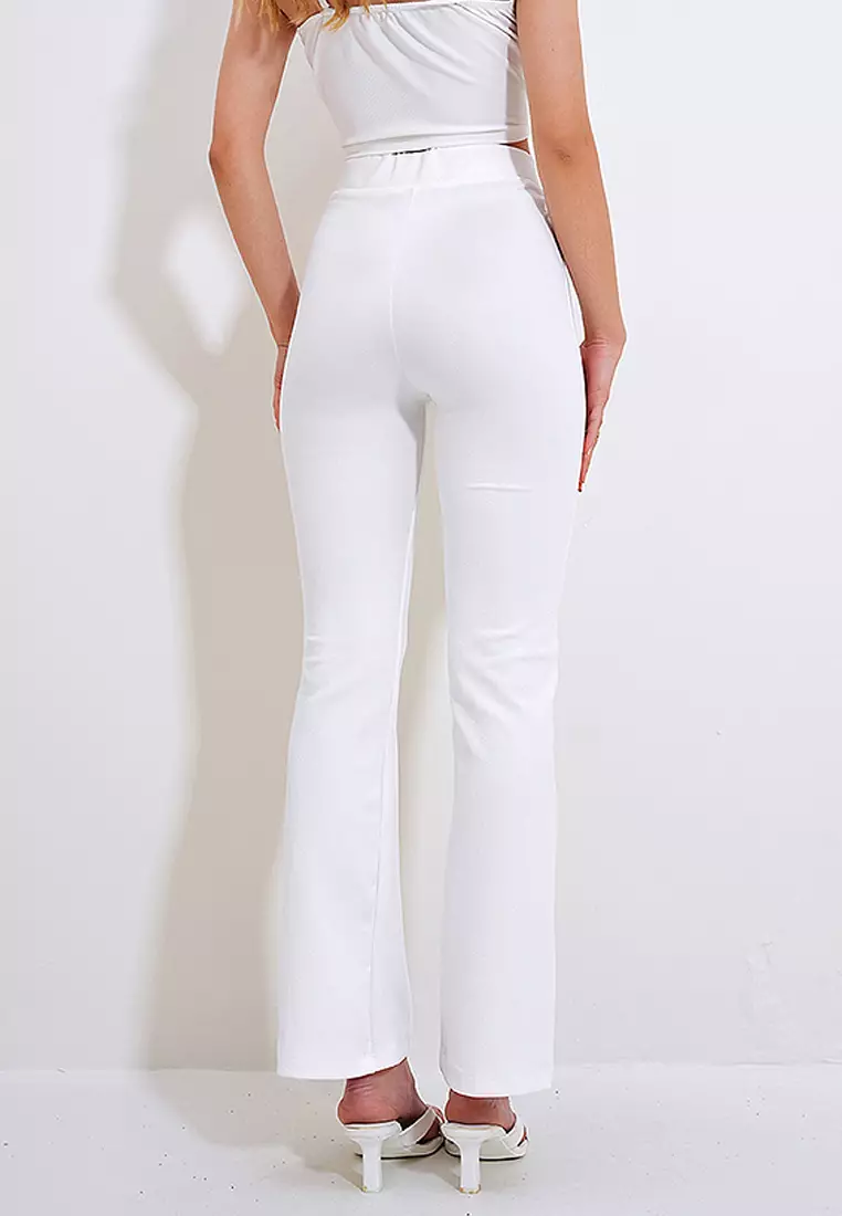 Striped Elastic Trousers