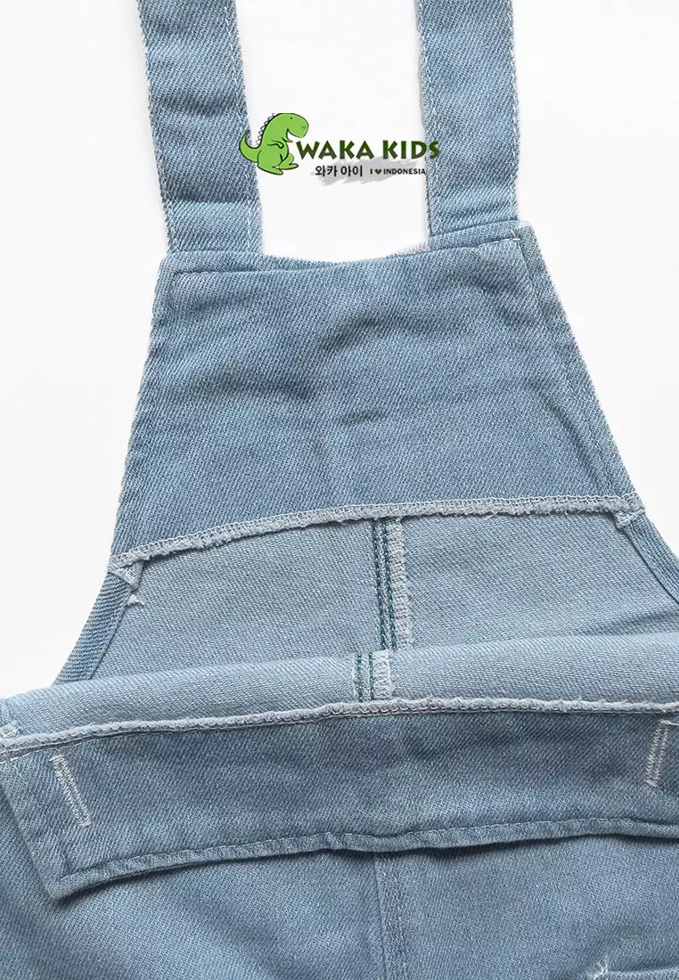 Wakakids Overall Jeans Anak Baju Kodok Celana Pendek Jumpsuit Denim 061 Vench