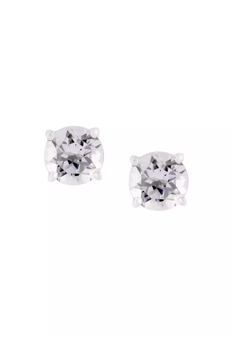 White topaz and diamond on sale earrings