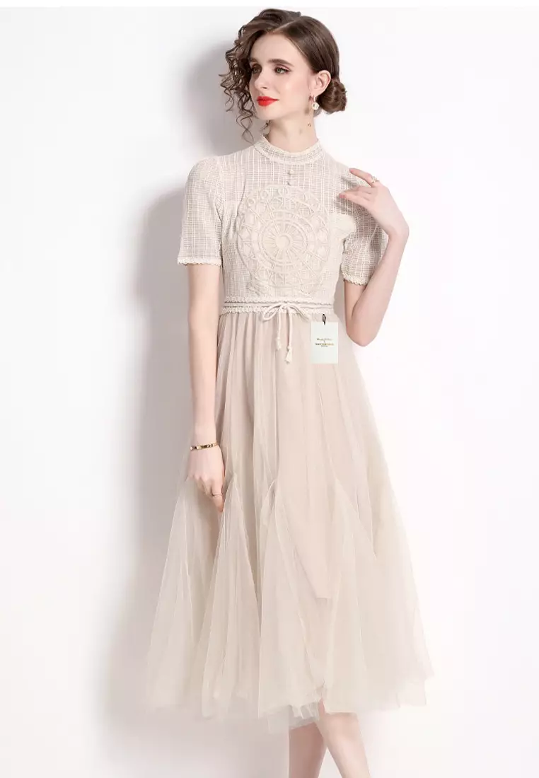 Vintage Slim Lace Dress ZHY9028-701
