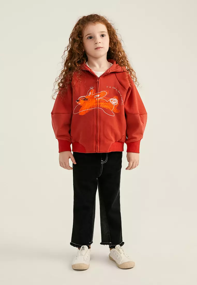 Straight-Cut Jeans With Ripped Hem