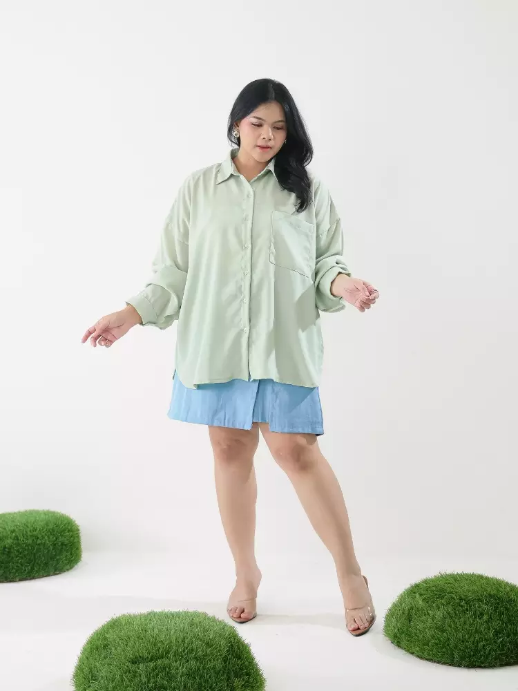 xtramiles Ladies shirt lucius oversized shirts icy green