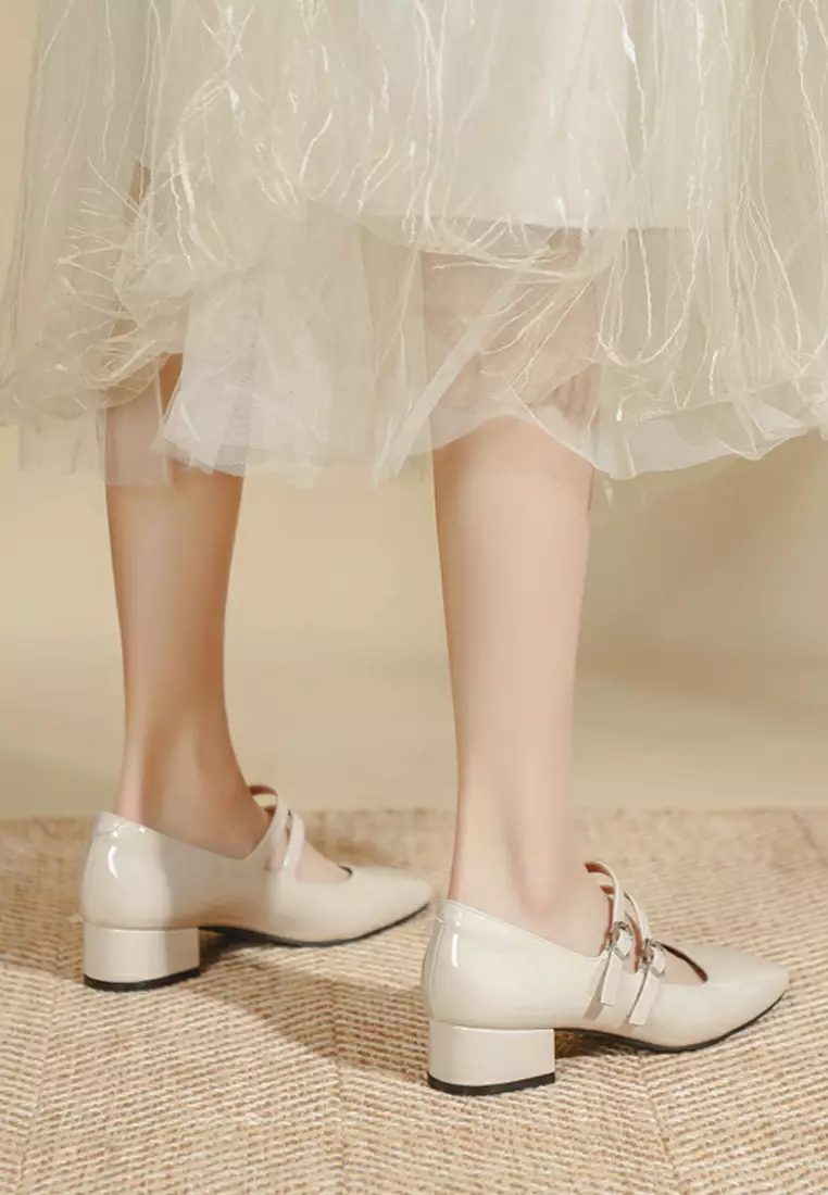 3.5CM Double Buckle Strap Mary Jane Shoes TE8368-6