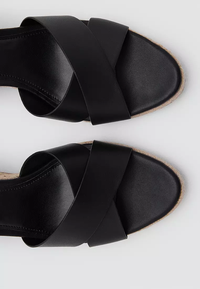 Wedge Sandals with Crisscross Straps