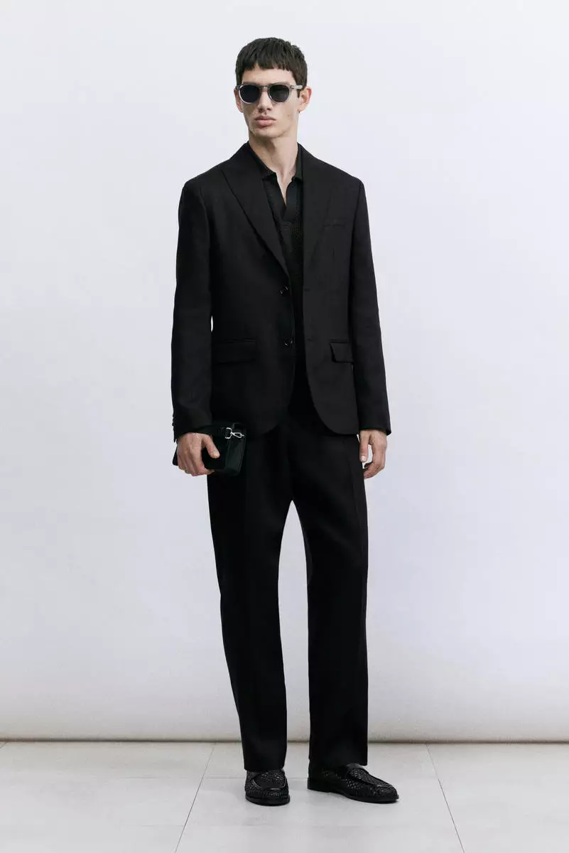 Regular Fit Linen-blend jacket