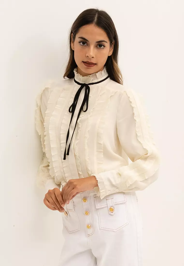 網上選購Zalia Pleated Trim Detail Shirt 2023 系列| ZALORA香港