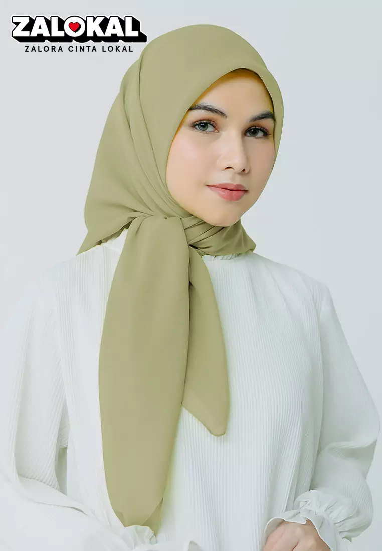 Polly Cotton (Hijab Segiempat Bella Square) Moss