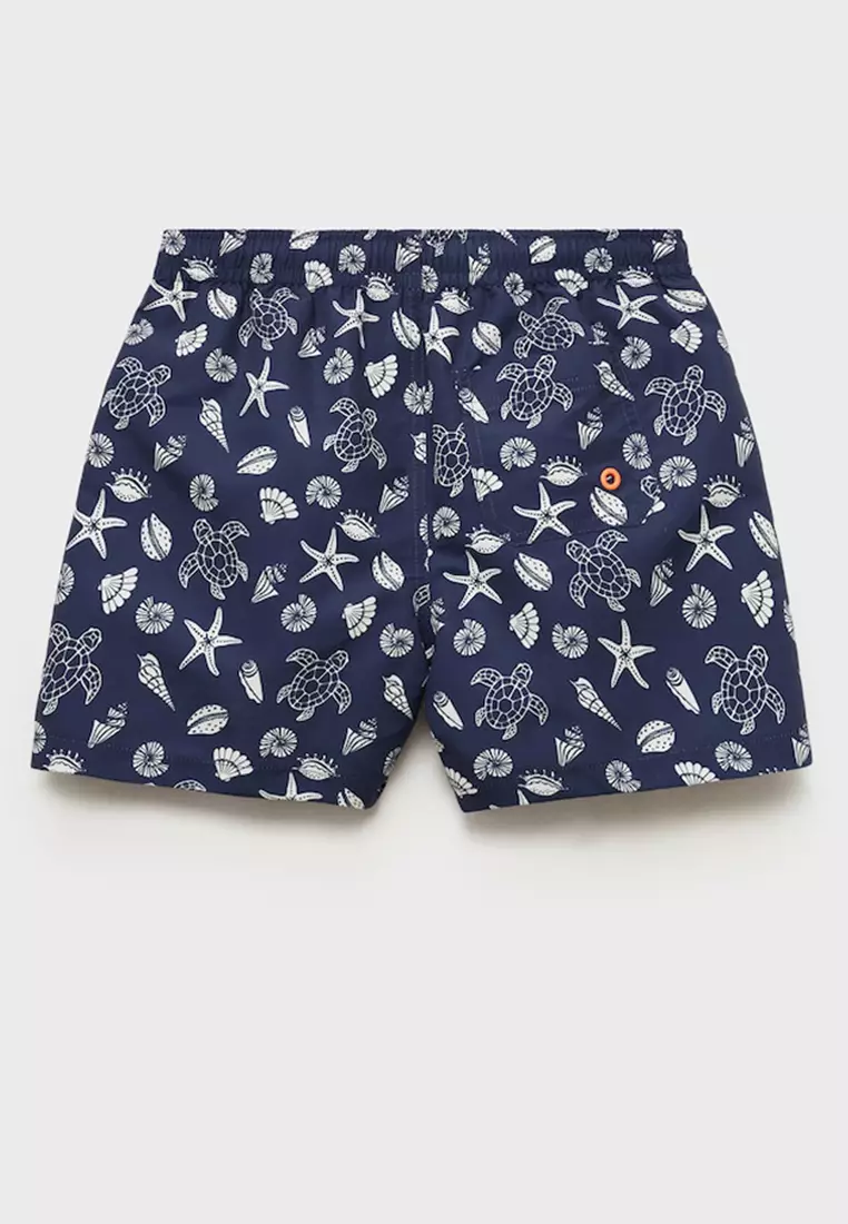 Marine-Print Swim Shorts