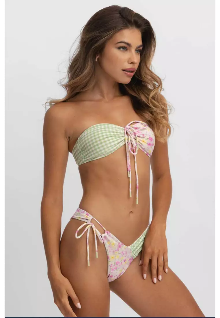 Alana Tie Front Cheeky Bikini Bottoms / Summer Picnic