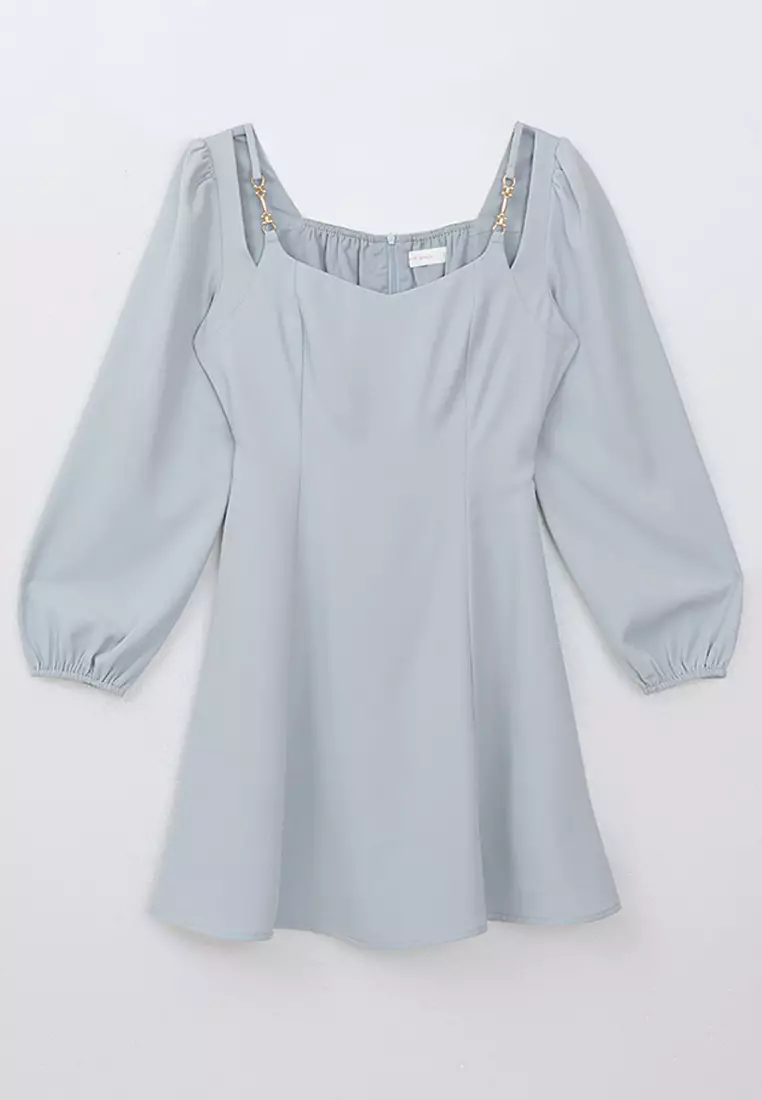 Puff Sleeve Square Neck Mini Dress