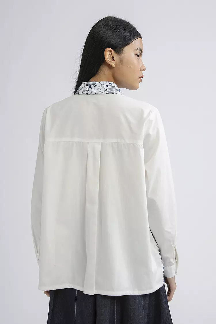 COTTONINK - Atasan Kemeja Wanita Floral Embroidery Atri #HolidayRayaCollection