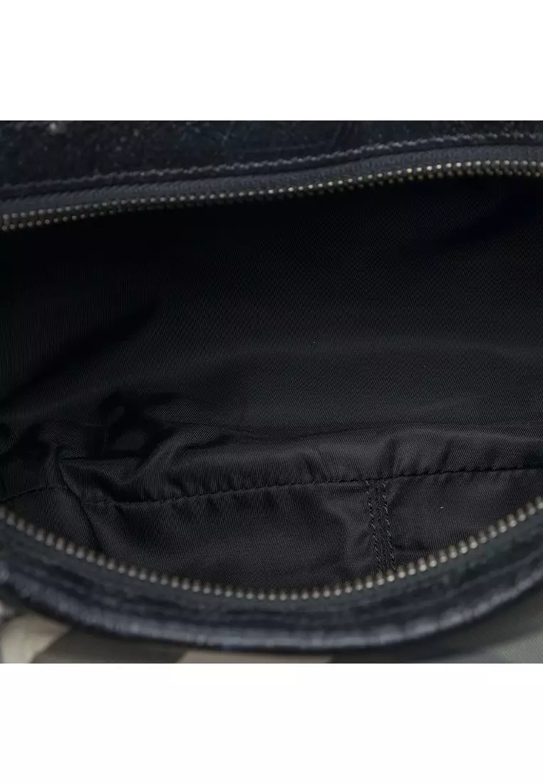 Pre-Loved Burberry Beat Check Nylon Brooklyn Hobo