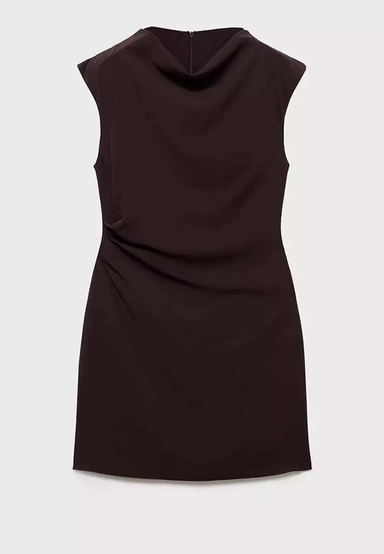 Short Dress With Draped Collar
