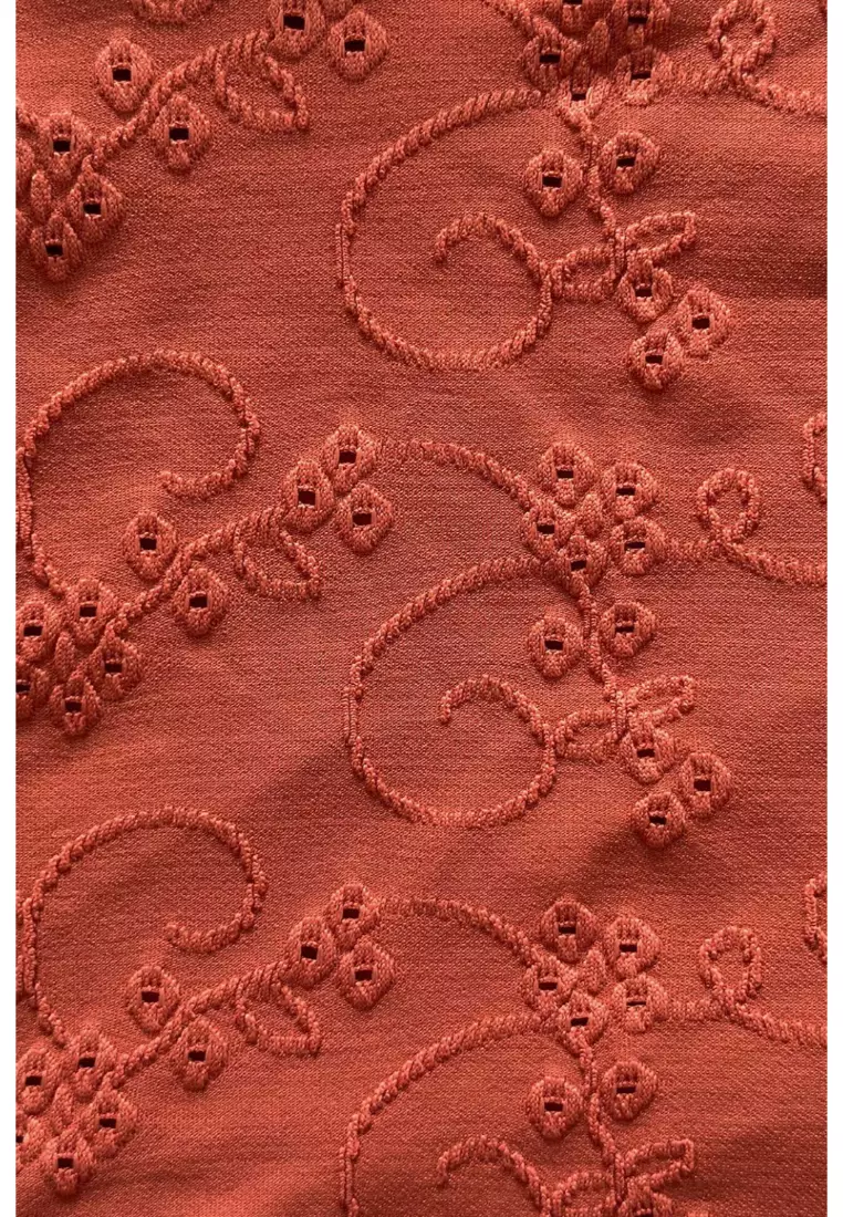 Emma Frilled Triangle Bikini Top / Spice Eyelet