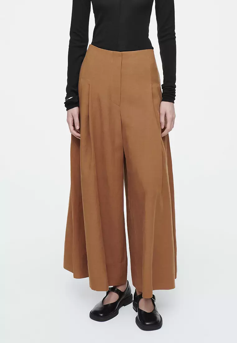 Buy COS Pleated Linen-Blend Culottes Online | ZALORA Malaysia