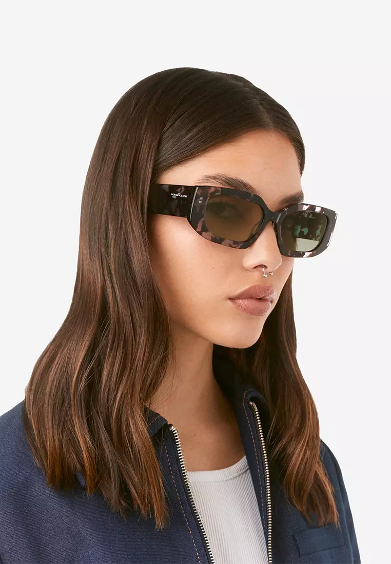 HAWKERS Grey Carey Nature Trendset Sunglasses For Women, Female. Official Product Designed In Spain
