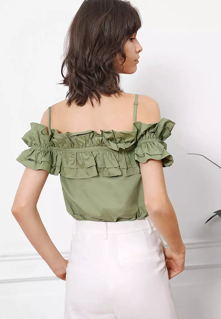 Shirred Ruffles Top