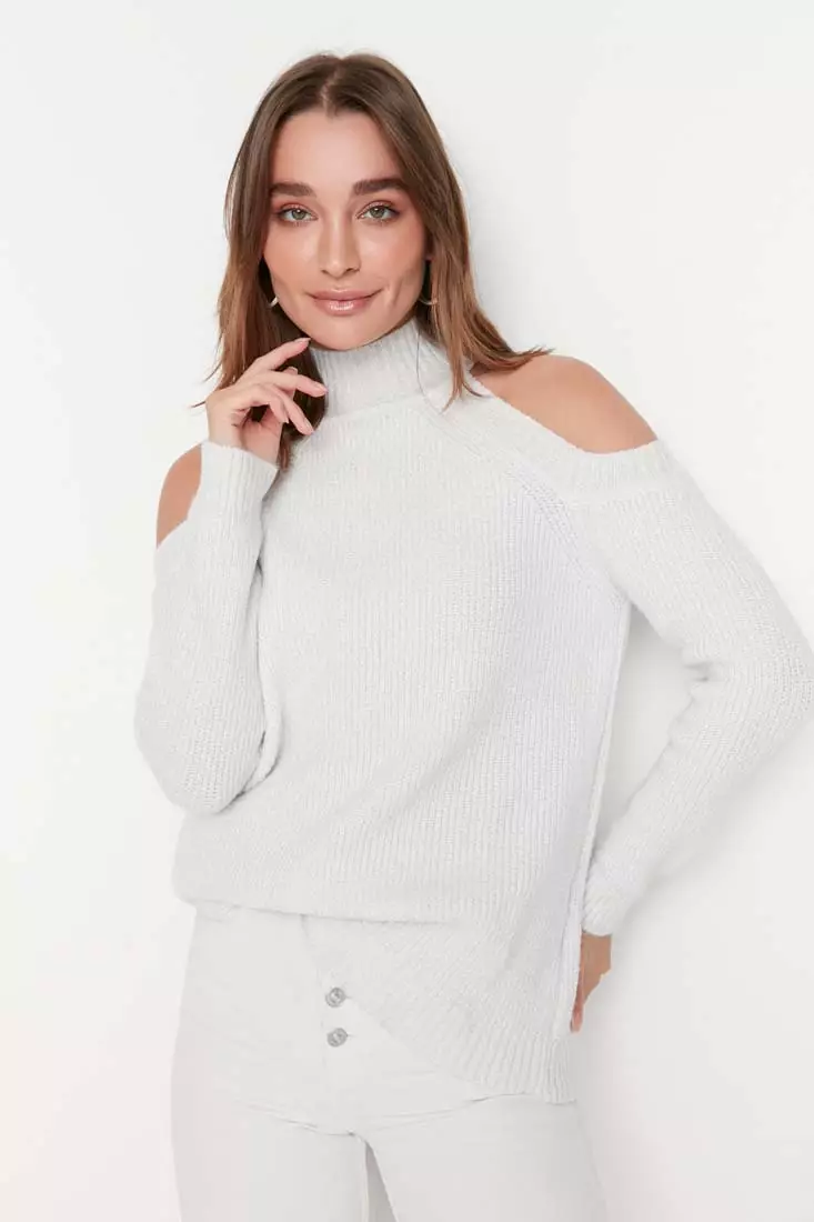 Shoulder cut sweater online