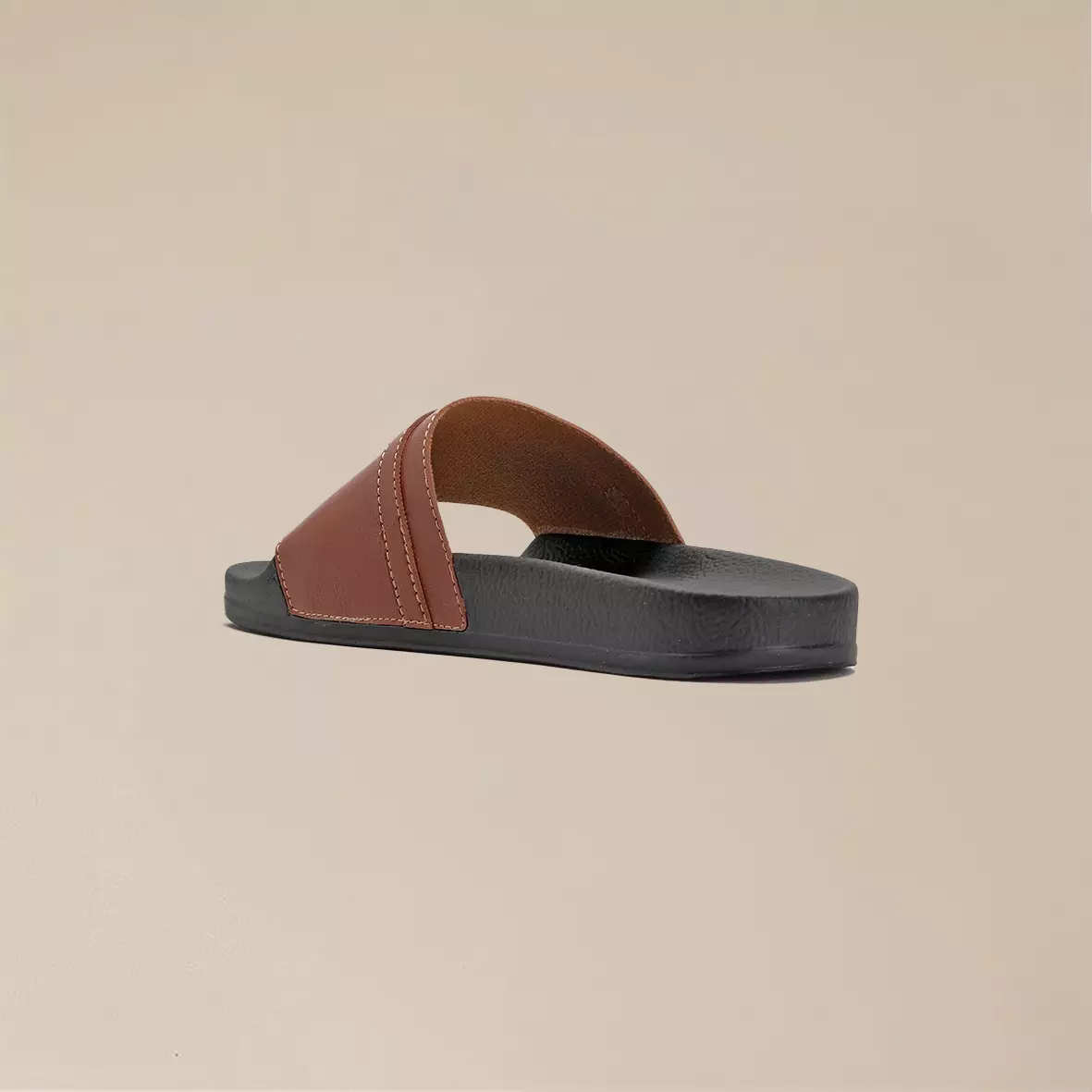 Cogen Sandal Flat Sendal Slop Wanita Slide Rubber Bym Series - Tan