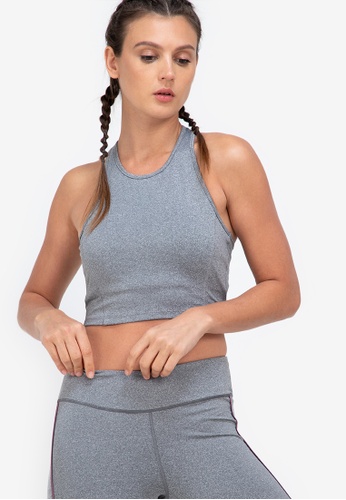 ZALORA ACTIVE grey Cross Back Tank Bra 89D1AUS637EFC3GS_1