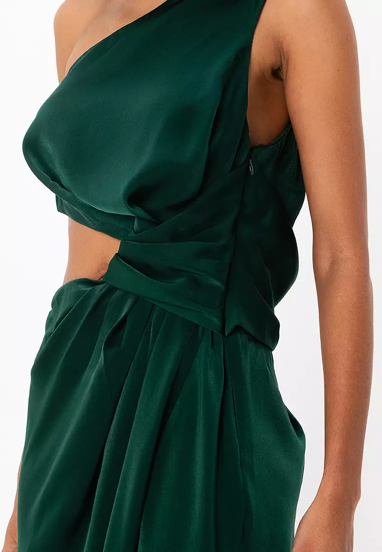 Knot Detail Midaxi Dress With Cut Out Detail