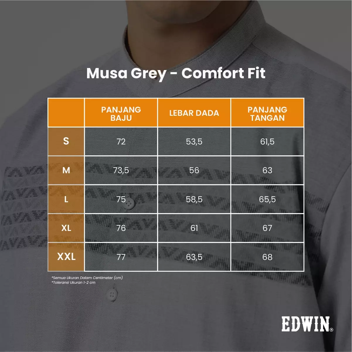 Kemeja Koko Pria Lengan Panjang Baju Muslim Pria MUSA GREY
