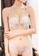 ZITIQUE pink Women's 3/4 Cup Push  Up Deep V Lace Lingerie Set (Bra and Underwear) - Pink 20EE0USA29F3FEGS_4