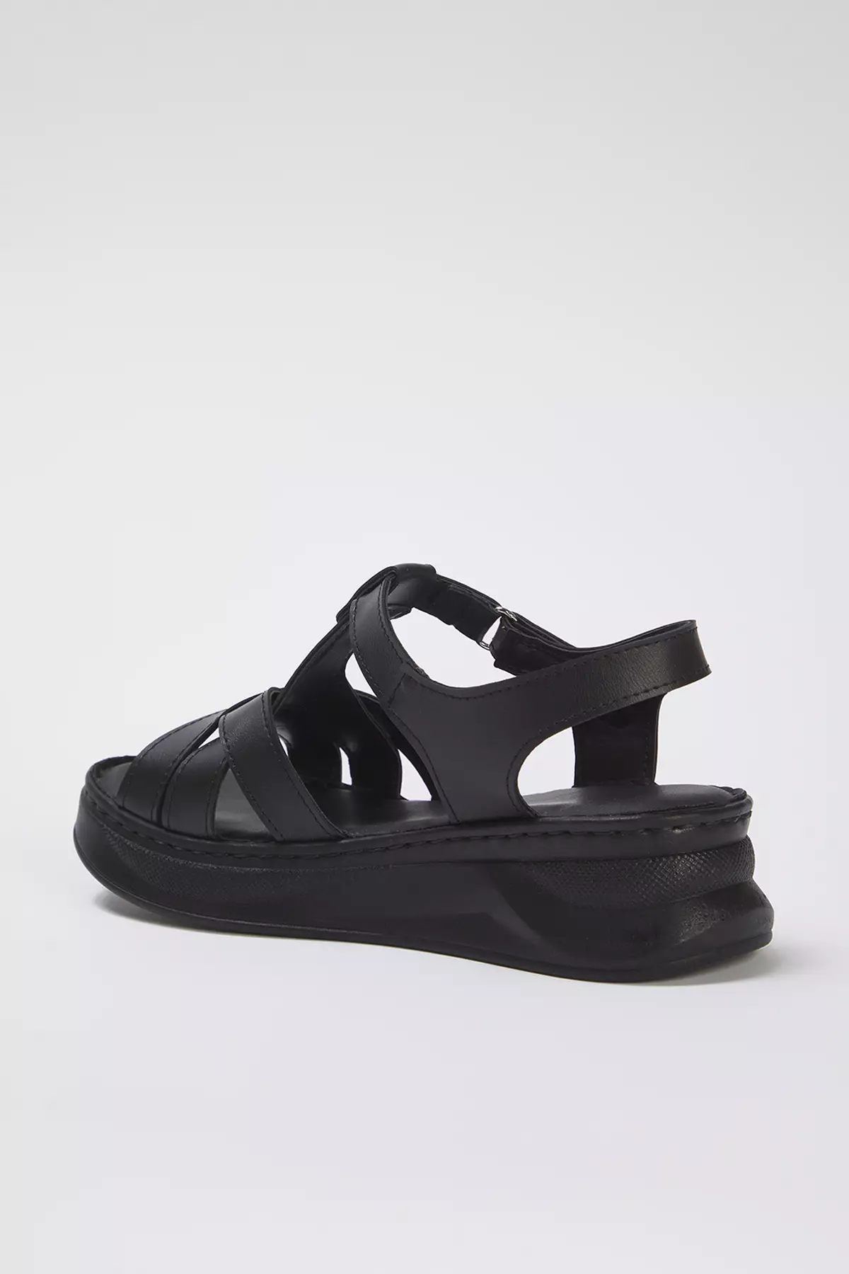 Black T Banded Extra Comfortable Flat Women's Sandals Takss25Sd00001