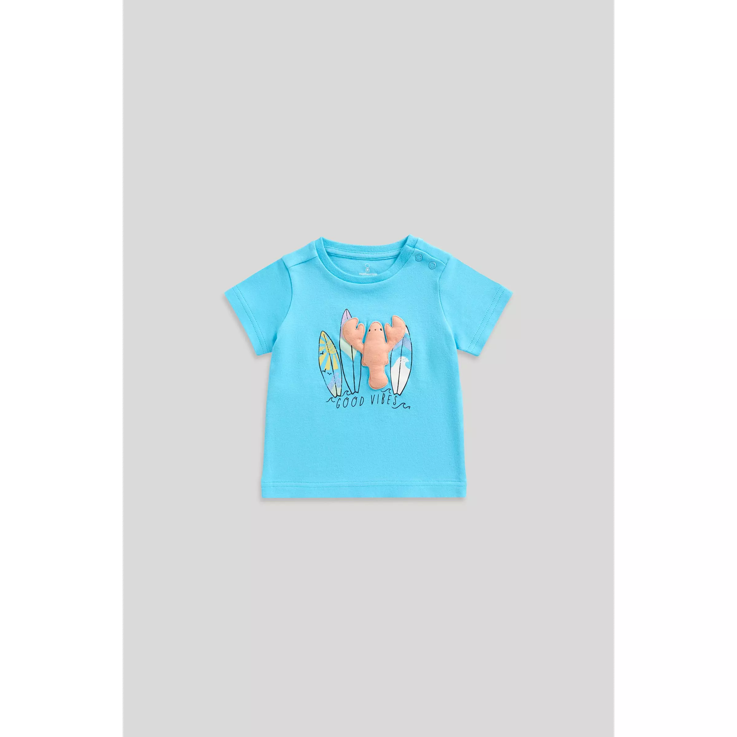 Mothercare Blue Good Vibes T-Shirt - Kaos Bayi Laki-laki (Biru)