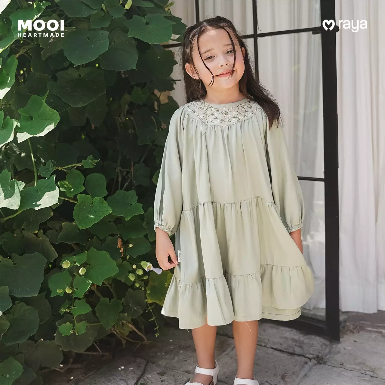 Mooi Dress Anak Gamis Anak Perempuan Raya Collection Alara Dress V1 - Clary Sage