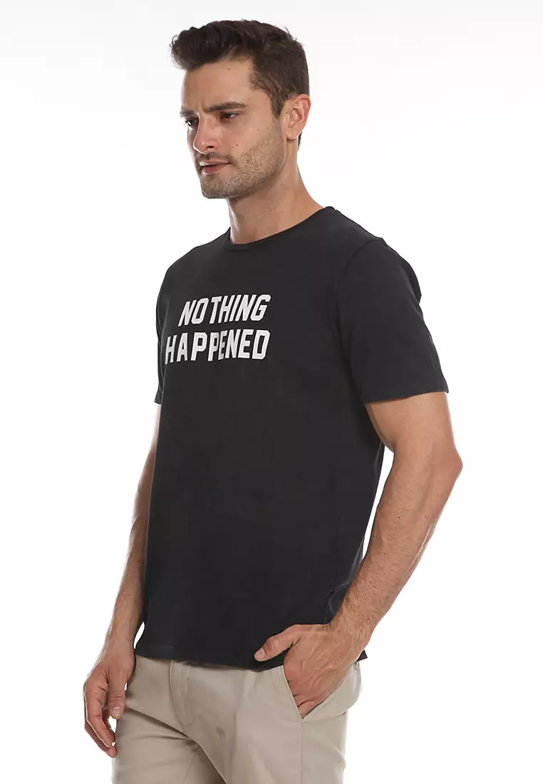 MANZONE Kaos Pria Lengan Pendek Slim Fit Kingstone-Black