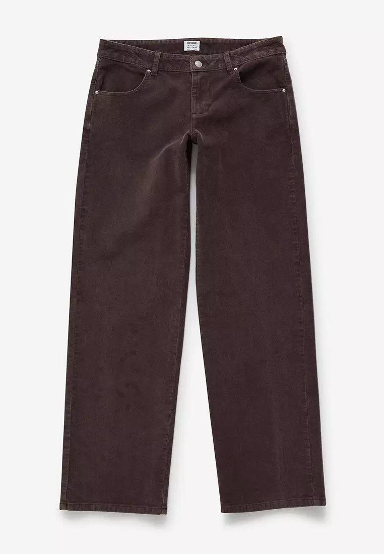 Low Rise Straight Cord Pants