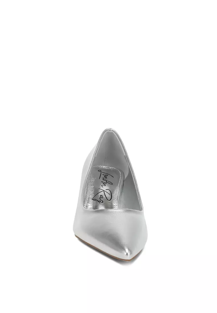 Metallic Fantasy Heel Pumps in Silver
