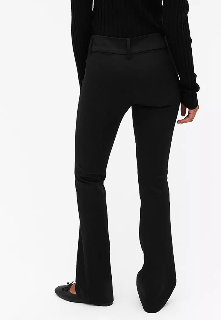 Monki tailored flared pants in black