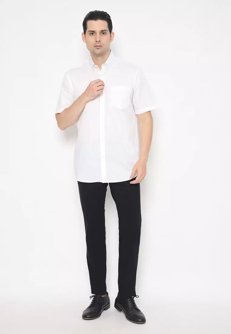 Jobb Ambero Kemeja Pria Lengan Pendek Regular Fit Putih