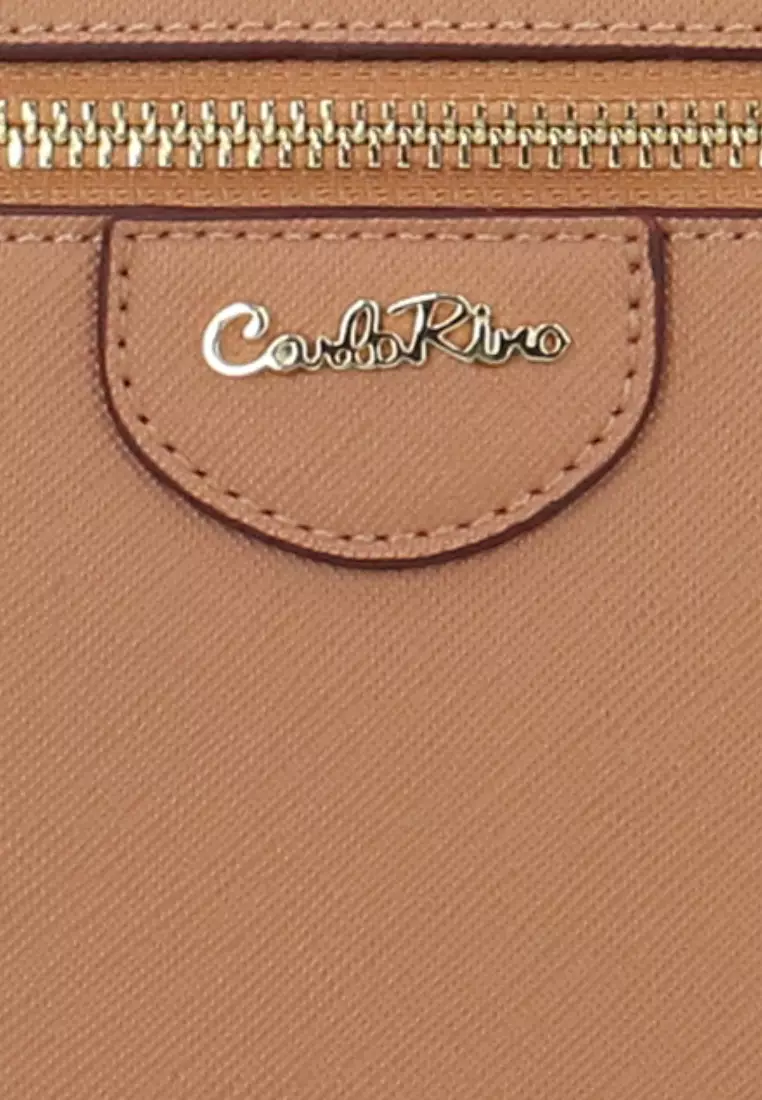 Gabbie Zipper Crossbody Bag - Dark Beige