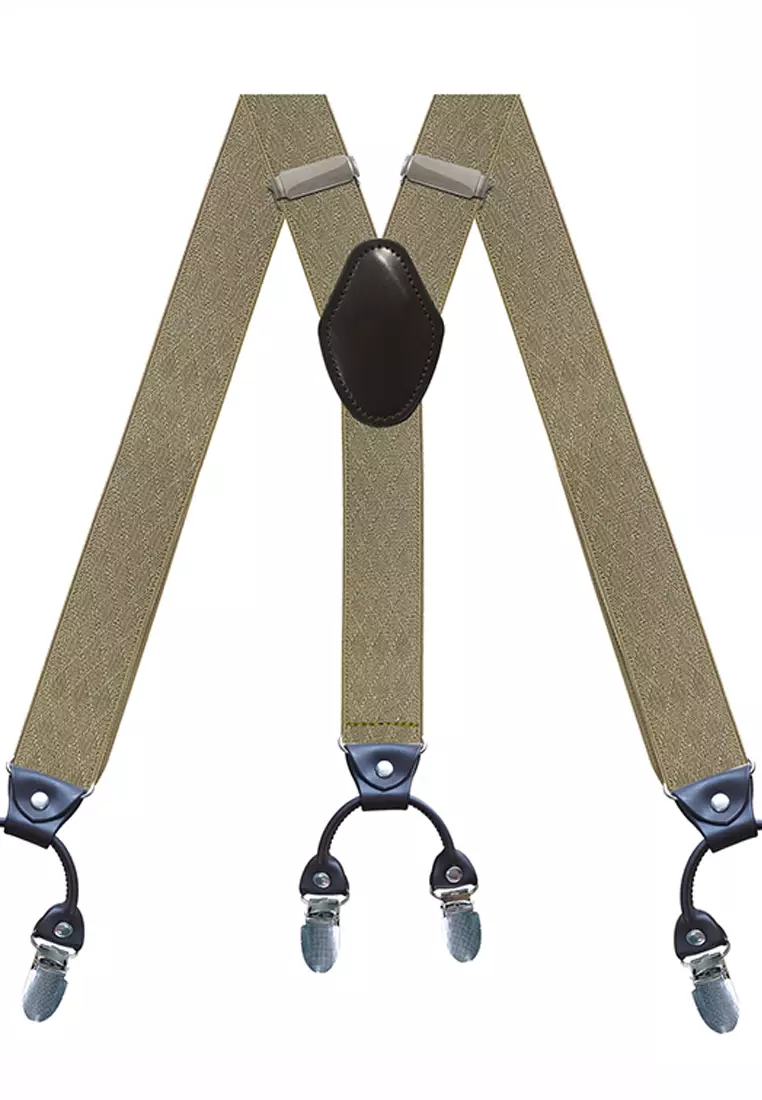 Men's Adjustable Elastic 6 Clips Suspenders