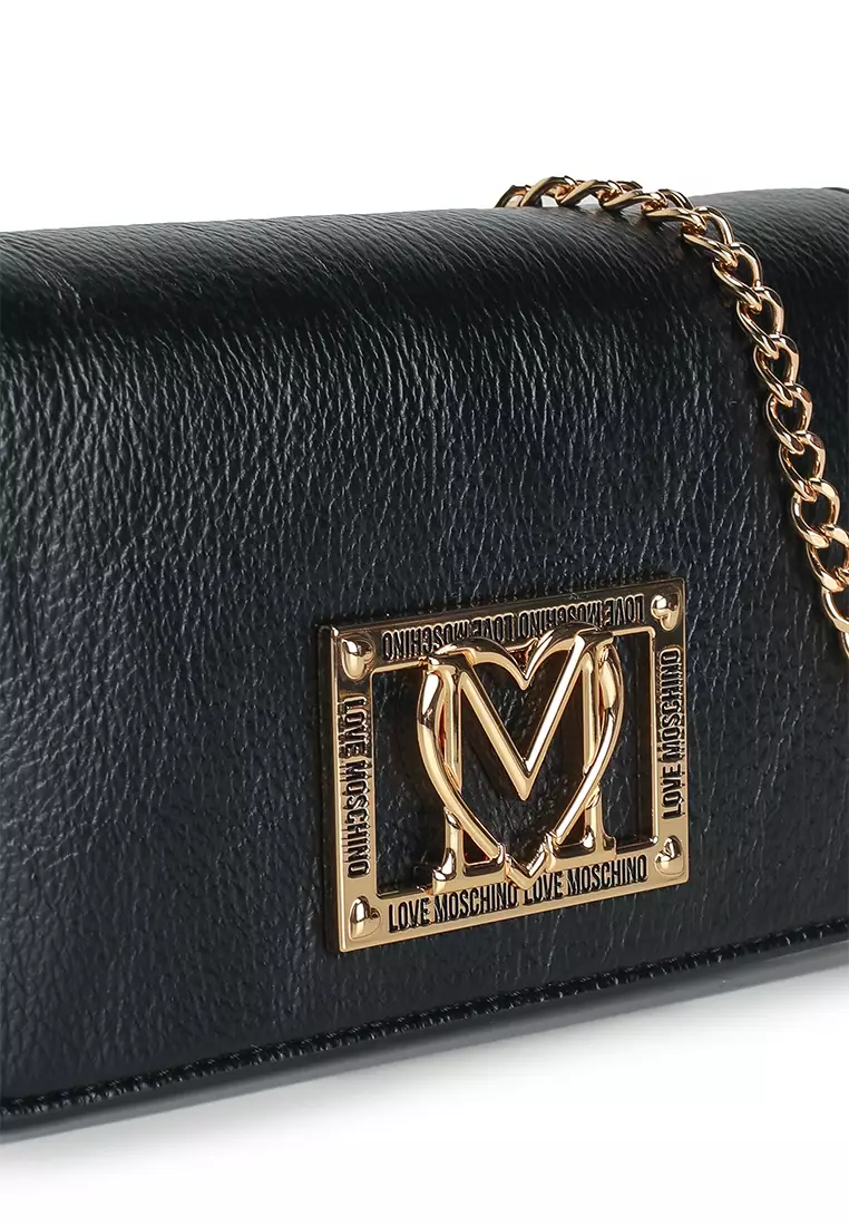 金色鎖頭商標飾牌斜孭銀包 (nt)