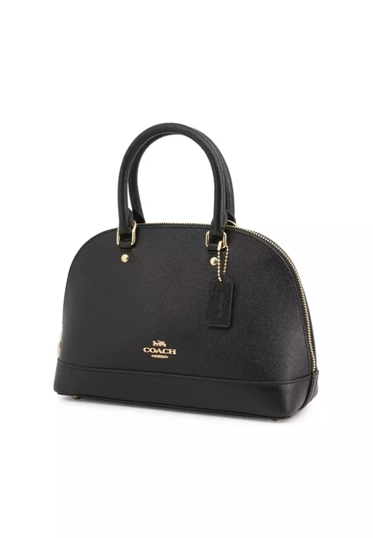 Coach Coach Sierra Mini In Crossgrain Black Leather Satchel